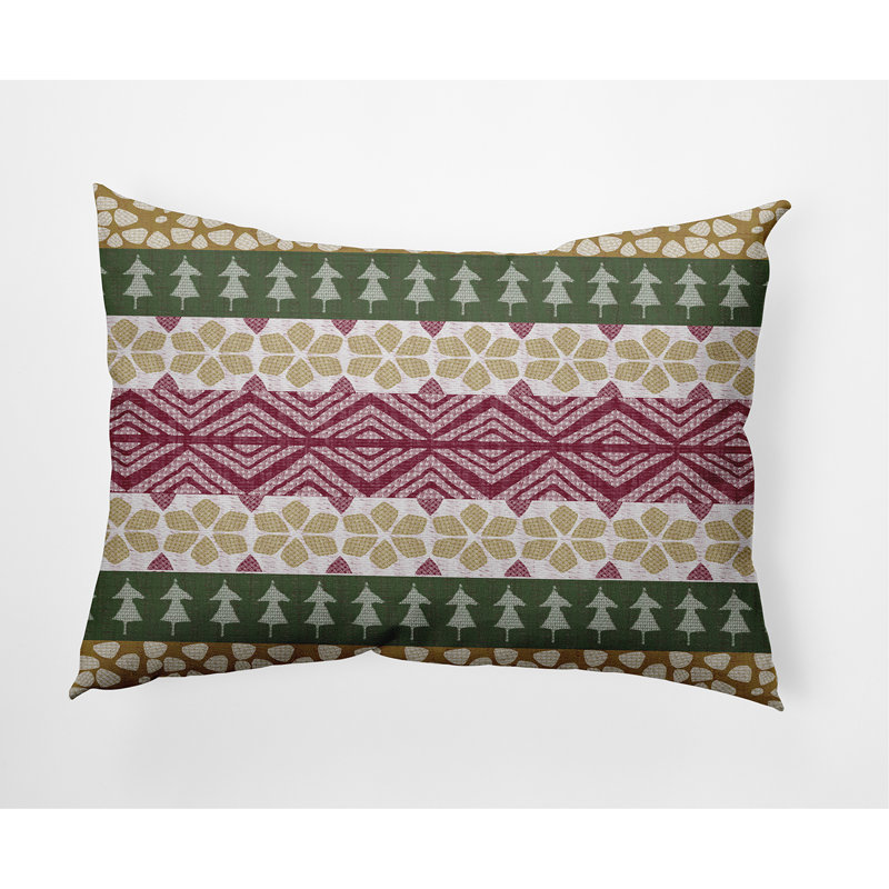 Housse et insert de coussin rectangulaire d'extérieur FairIsle, Vert