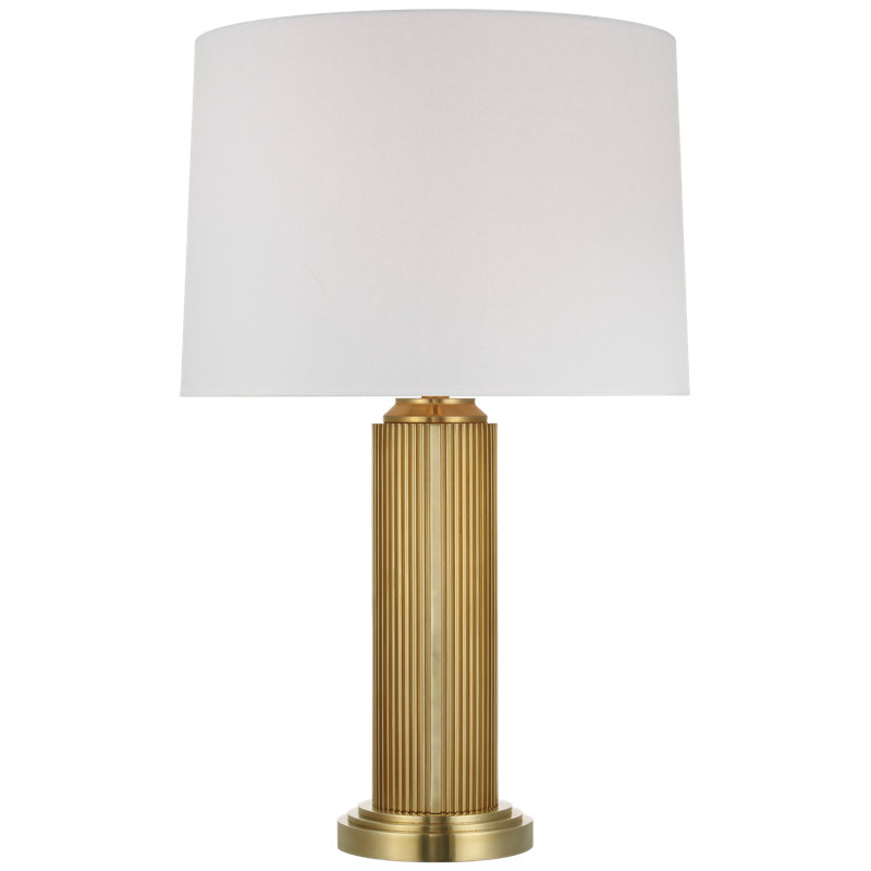 Ralph Lauren Langton 29" Table Lamp in Natural Brass with White Paper Shade, Gold