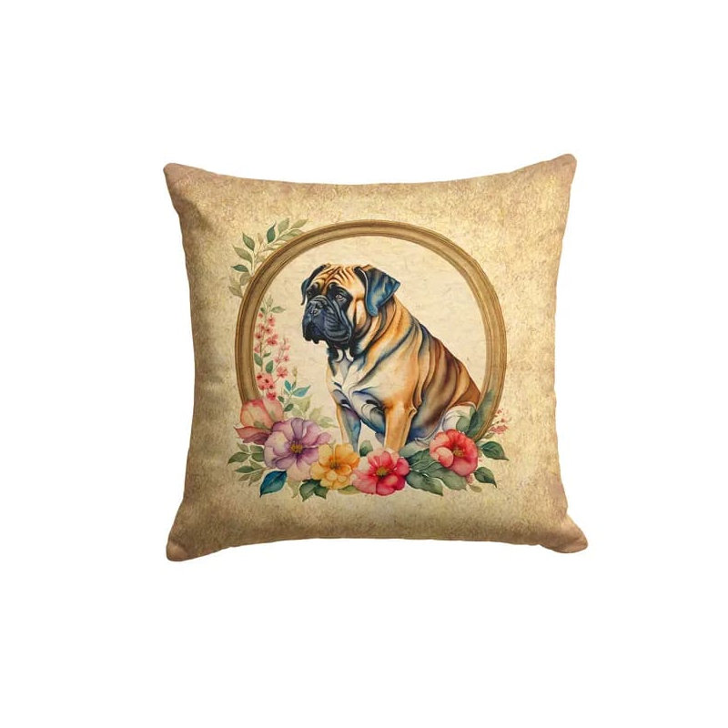 Coussin Mastiff and Flowers