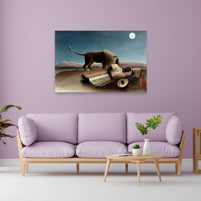 «Sleeping Gypsy», 1897, classique traditionnel abstrait, paysage de lion, art mural