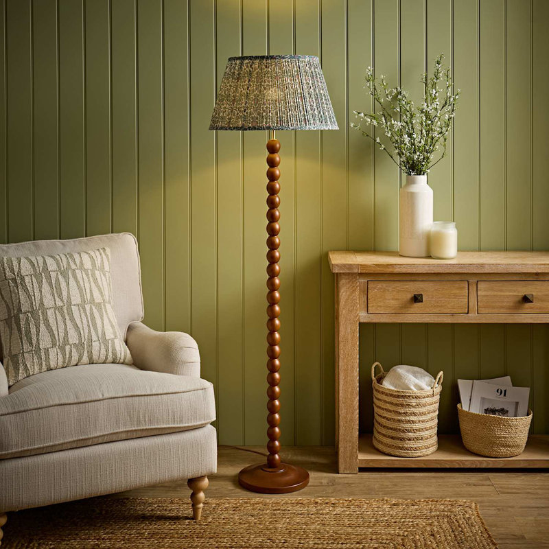 Helgomar Matte Traditional Floor Lamp, Green