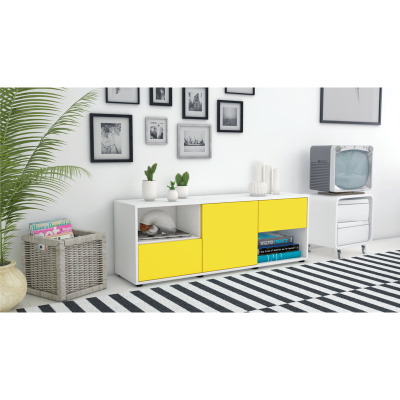 Wurth TV Stand for TVs up to 60", Yellow / Matte White