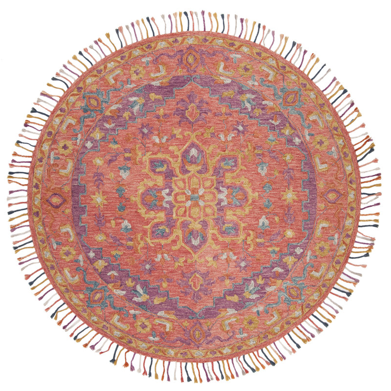 Tapis oriental en laine touffeté à la main Vahakn, Rond 7 pi