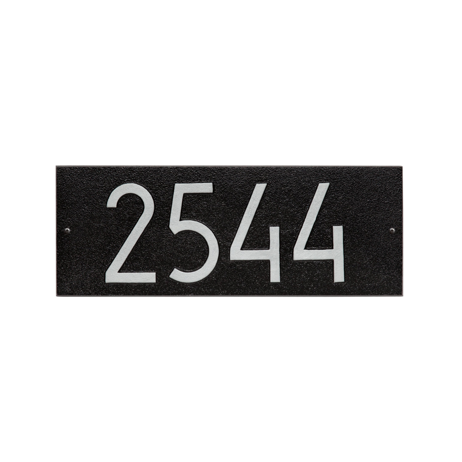 Mid-Century Modern Address Plaque, Yes, Black/Silver