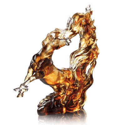 LIULI Cristal, Sculpture de Cheval | Honneur Prospère