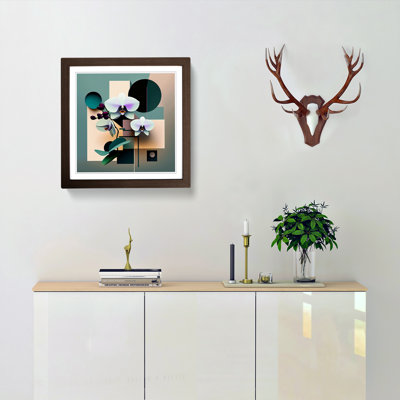 Orchid Flower Suprematism - Framed Print