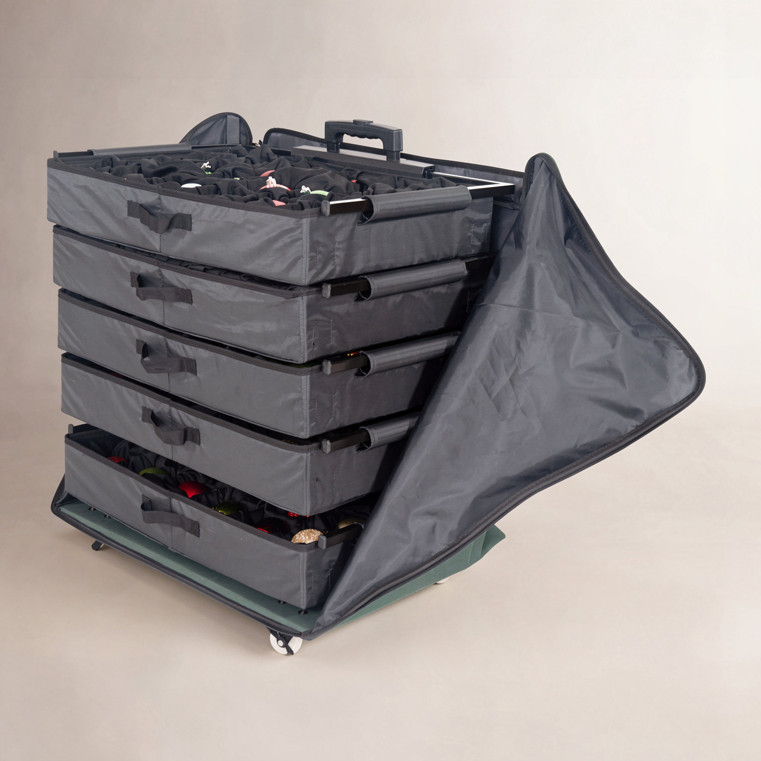Telescoping Ornament Storage Box with Dividers