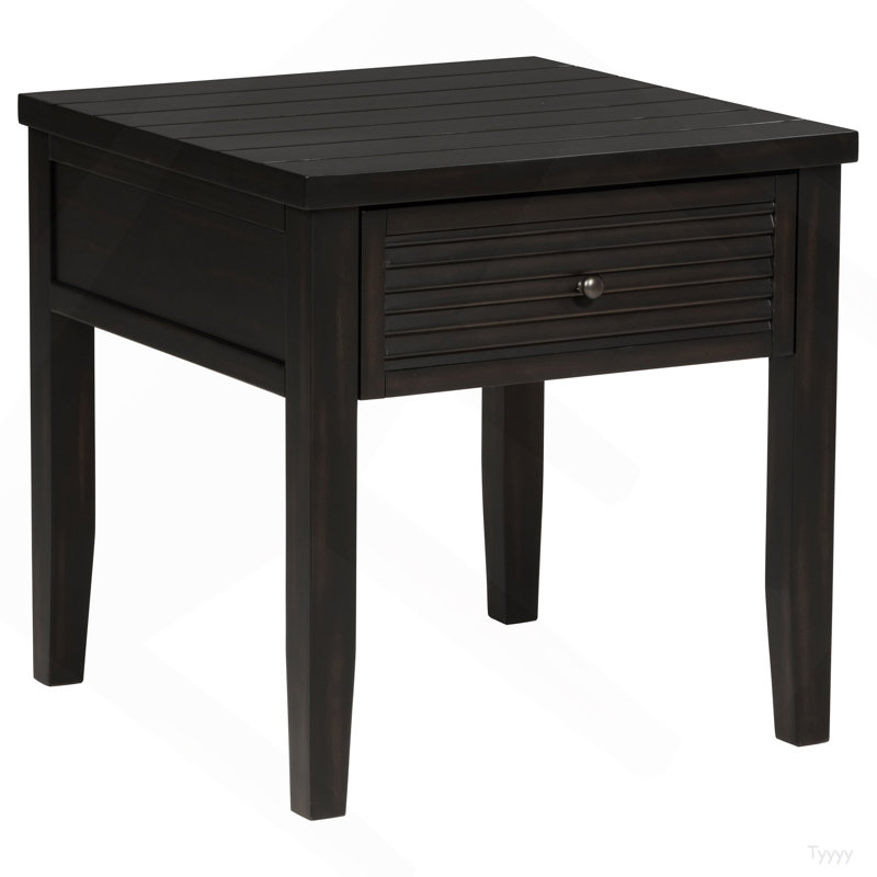 Sutter Distressed Java 1-Drawer Square End Table