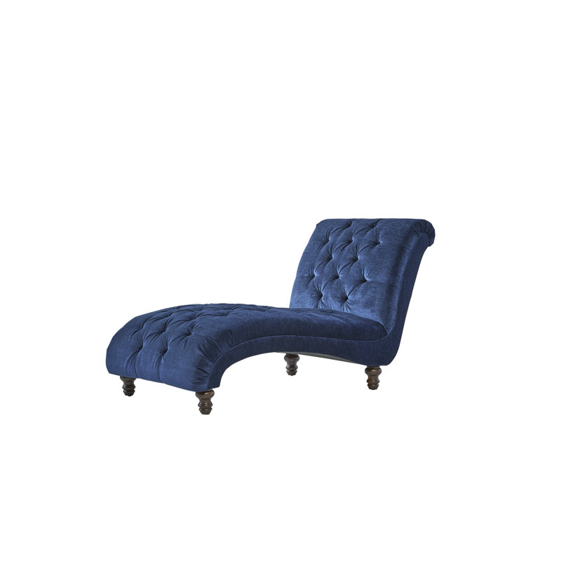 Chaise longue rembourrée Atice, Mélange de polyester bleu marine luxuriant