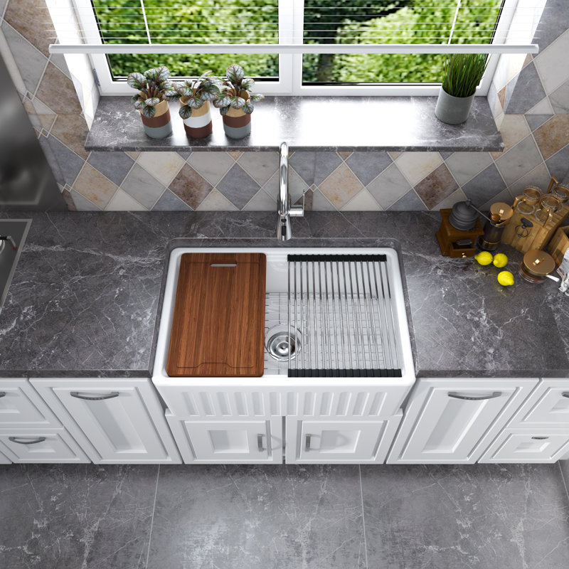 Belfry Kitchen 508mm W Single Bowl Ceramic Kitchen Sink