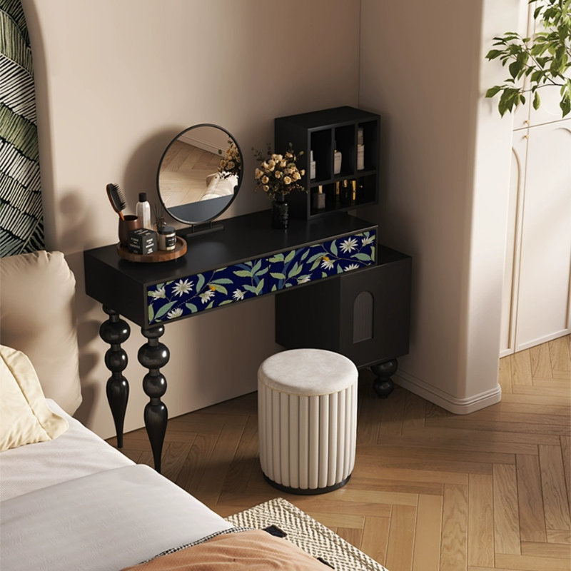 Simple Solid Wood Dresser, Black