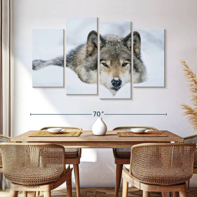 Brampt Wolf In Snow, 42" H x 68" W