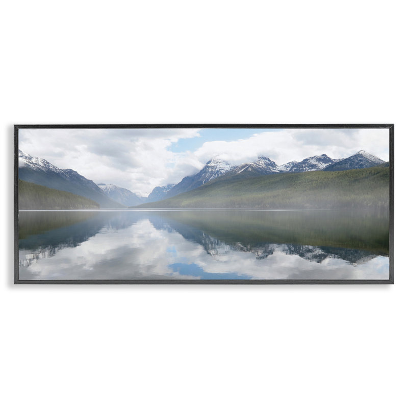«Mountain Peak Reflections», art de la giclée encadrée par Lori Deiter, Giclée encadrée noir minuit, H 10 po x l 24 po