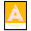 Aguascalientes City Map Aguascalientes Yellow - Single Picture Frame Typography