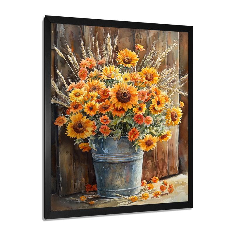 Ramona - Salon d'art mural floral, Noir, noir, noir, noir, H 20 po x l 12 po, Reproduction encadrée d'une seule photo