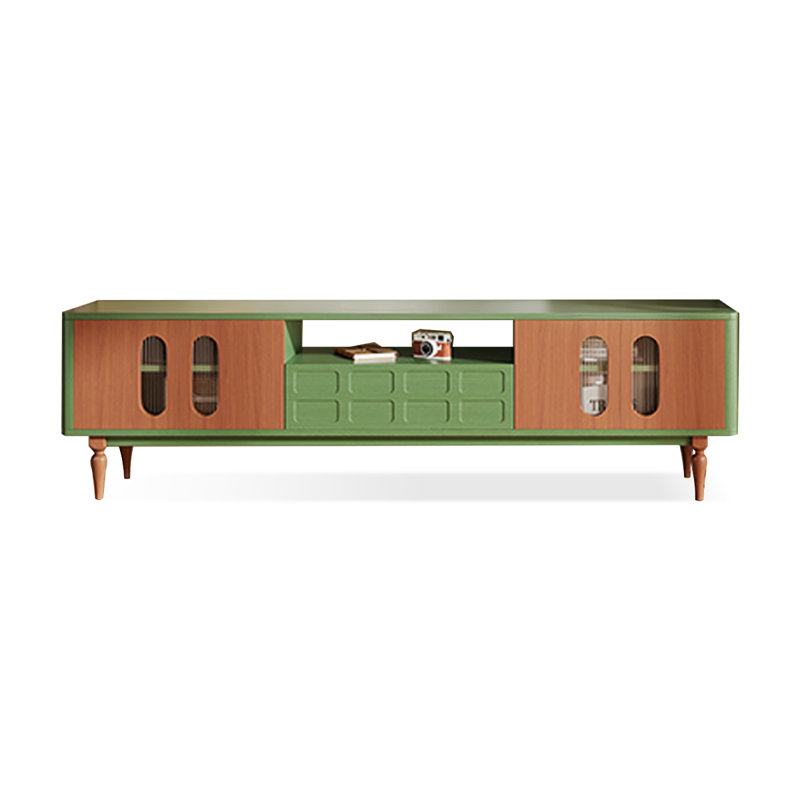 Meuble télé moderne en bois manufacturé vert, 86.61