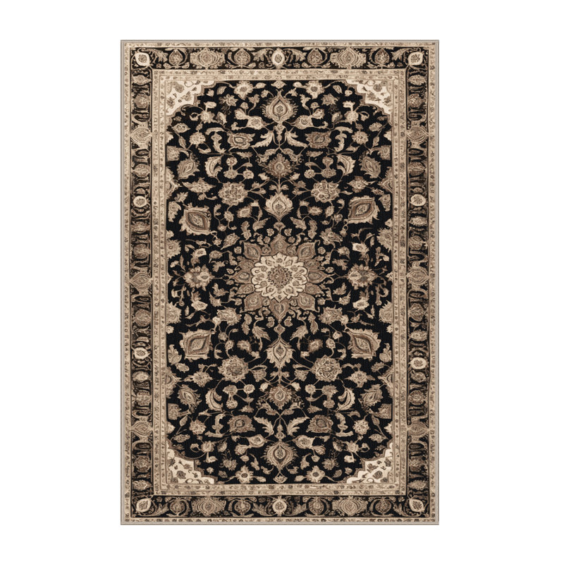Machine Washable Persian Brown Area Rug, Rectangle 2' x 3'
