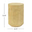 Table d'appoint cylindrique, texture semblable au bois, couleur brun antique