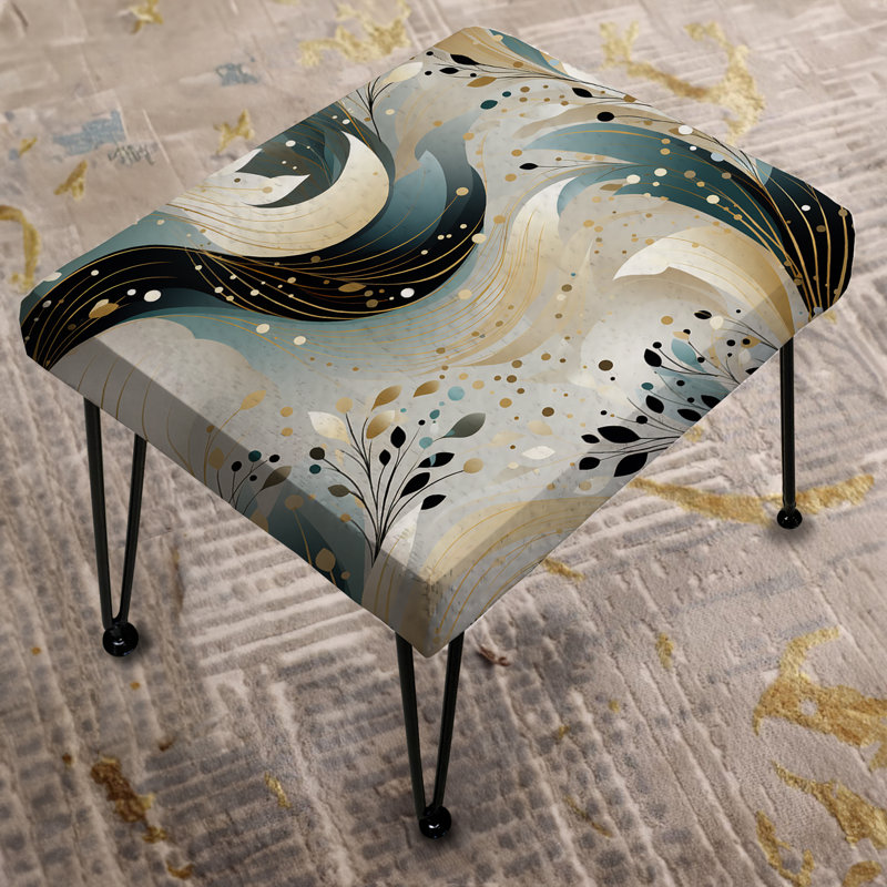Green And White Sparkling Dazzle Glamour - Glam Rectangle Ottoman