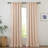 Faux Linen Blend Curtains Rod Pocket & Back tab Semi Sheer Window Treatments Privacy with Light Filtering for Living Room, 2 Panels-734527413-734527400