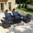 5-Piece Patio Rattan Wicker Rocker Conversation Set, Outdoor Furniture with Thick Cushions, 2 Rocker Chairs, 3 Stationary Chairs, Coffee Table & Side Table, Weather Resistant for Backyard, Porch & Poolside-1225472911