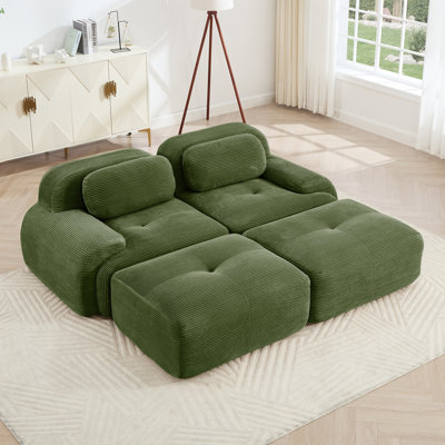 Canapé modulaire en velours côtelé de luxe pour une séparation combinée gratuite, éponge à haute résilience de conception antidérapante pour le salon, la chambre et la salle audiovisuelle