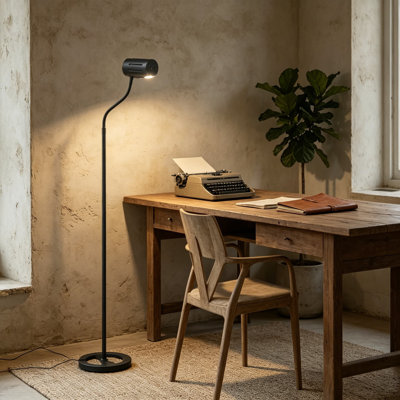 Adjustable Floor Lamp With Remote Control, 66-Inch Gooseneck Standing Light With Dimmable 3000K-6500K & Timer For Reading, Office, Living Room