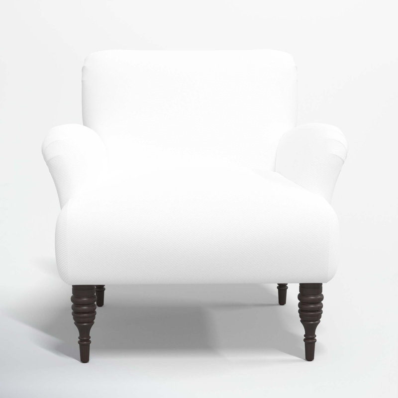 Allura Upholstered Armchair, White Performance Twill