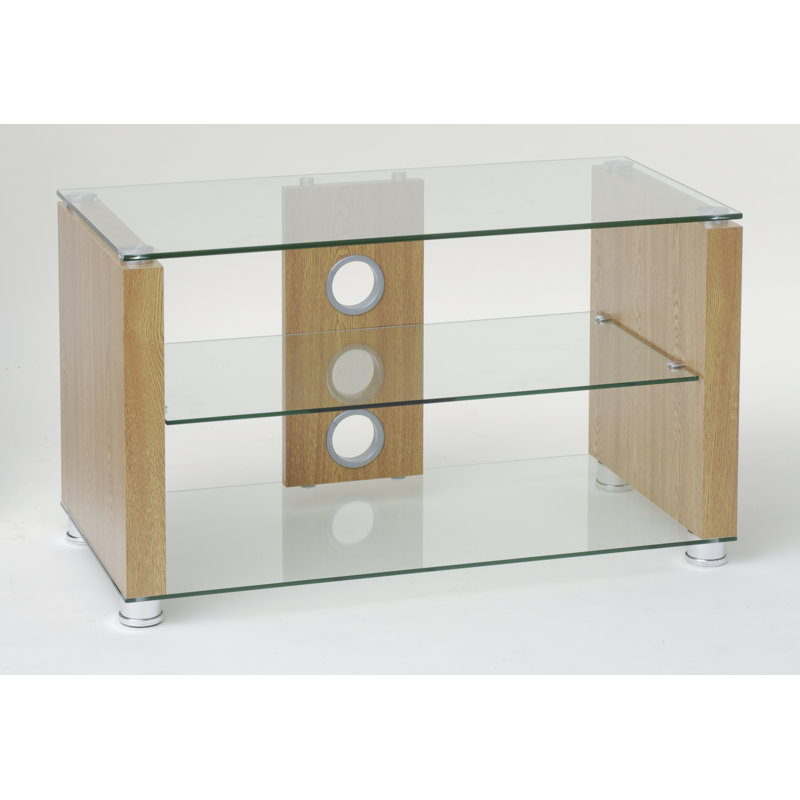 Irinna TV Stand, 47" H x 80" W x 40" D, Oak with white legs