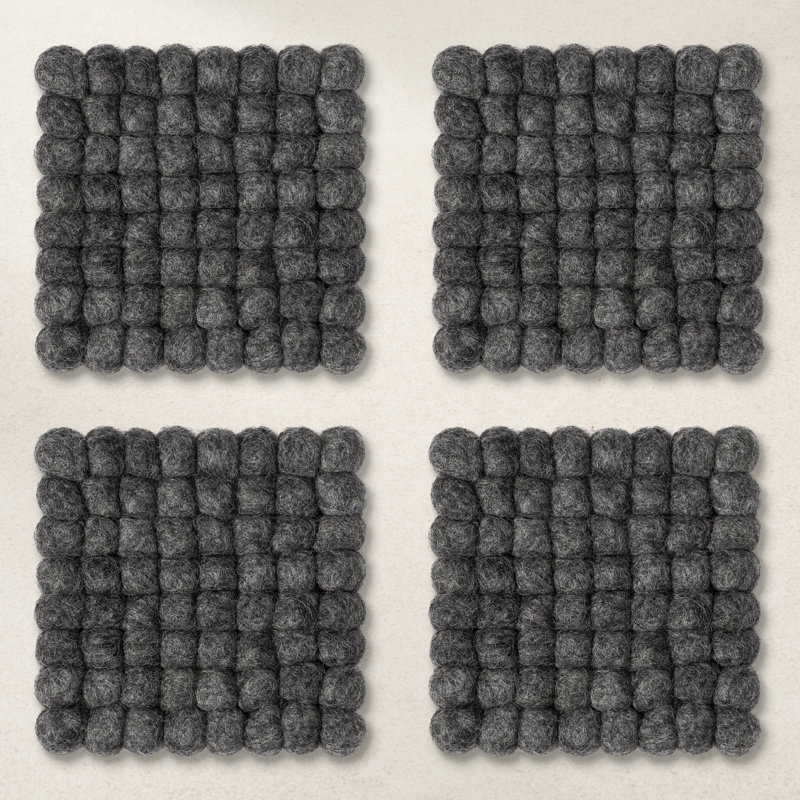  Sous-verres en laine MODWOOL (ensemble de 4, gris foncé), Gris foncé