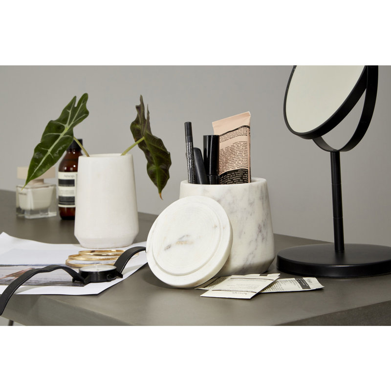 Metal Flat Mirror, Silver, 26cm H x 15cm W