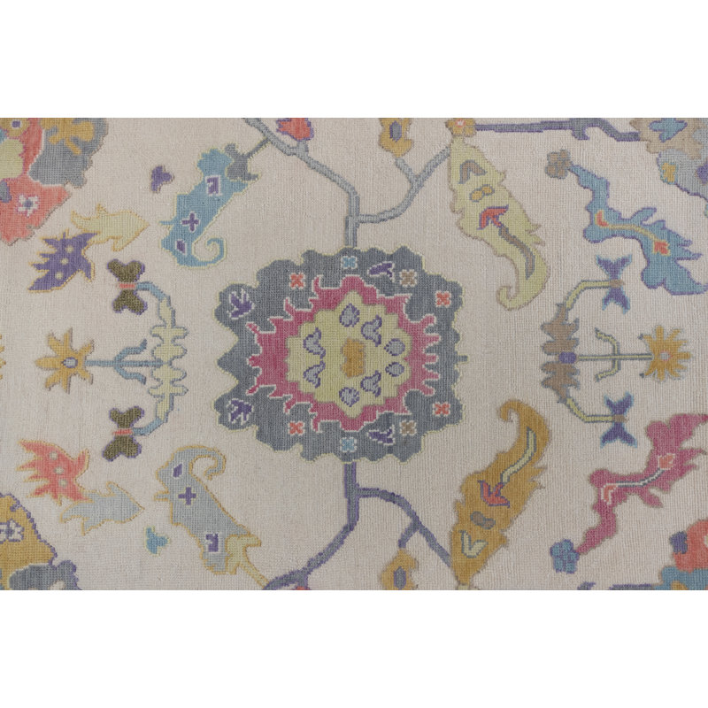 Inez Hand Knotted Wool Oriental Area Rug, Rectangle 12' x 15'