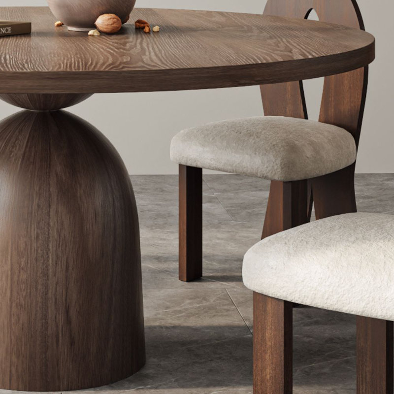 Table de salle à manger en bois de noyer foncé, H 29,52 po x L 59 po x l 59 po
