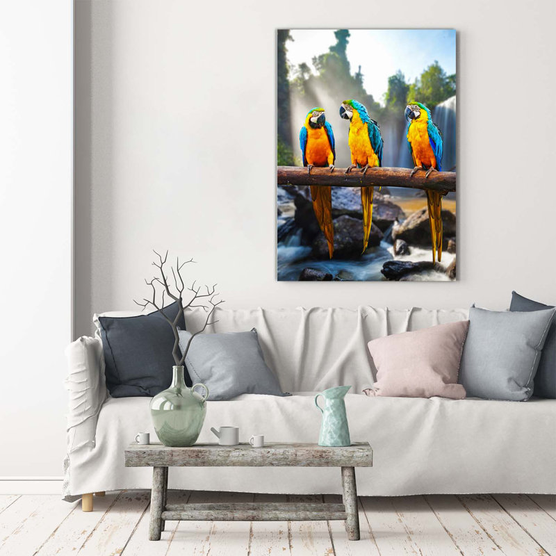 Macaw Parrots - Wrapped Canvas Print