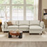 Canapé modulaire en cuir fleur 4 pièces l 126,8 po Solena