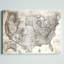 «Old USA Map», impression sur toile tendue