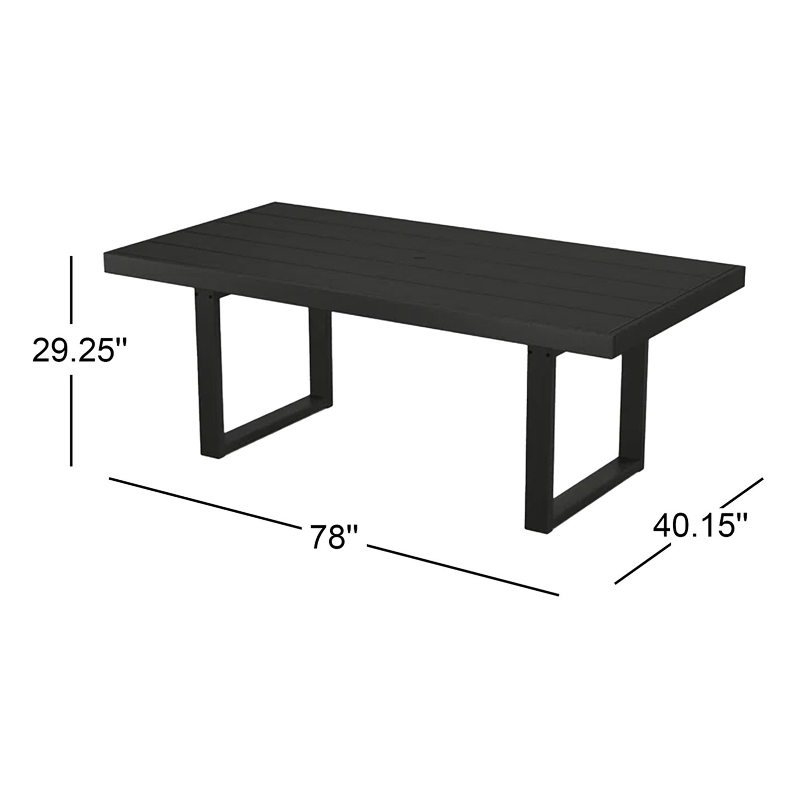 Edge Outdoor Dining Table, Black