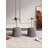 Anderson Modern Vegan Leather Upholstered End Table with Stainless Steel Top in Gray-699317248