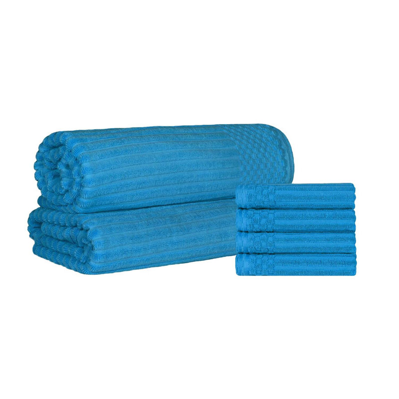 Ensemble d'essuie-mains et de draps de bain Keshayla, Bleu ciel