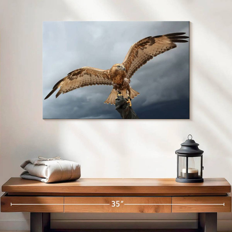 Brampt Falcon On Gauntlet, 8" H x 12" W