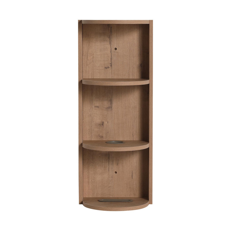 12" Bathroom Wall-Mounted Storage Rack, Float Mounting Design,(KD-Packing), Imitative Oak
