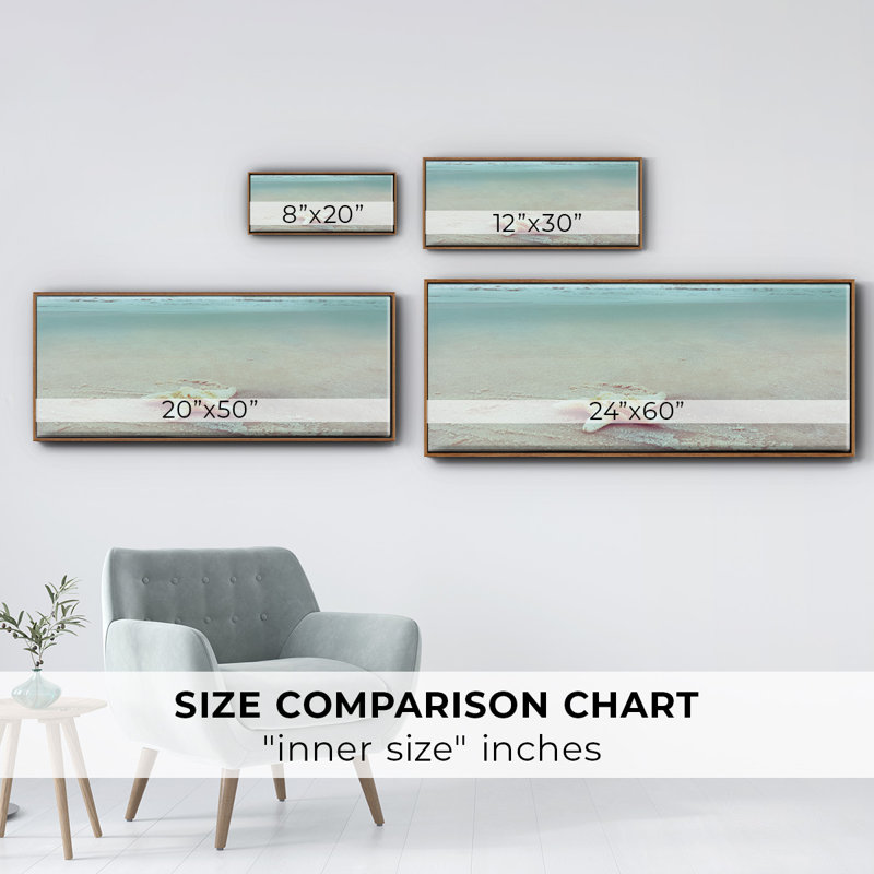 Beach Set Starfish- Framed Canvas, 8" H x 20" W