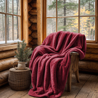 Double-Sided Mink Fleece Throw Blanket- Soft & Warm Bed Blanket