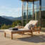 Chaise longue de patio en bois d'acacia avec dossier réglable Cade-206432567-228328279
