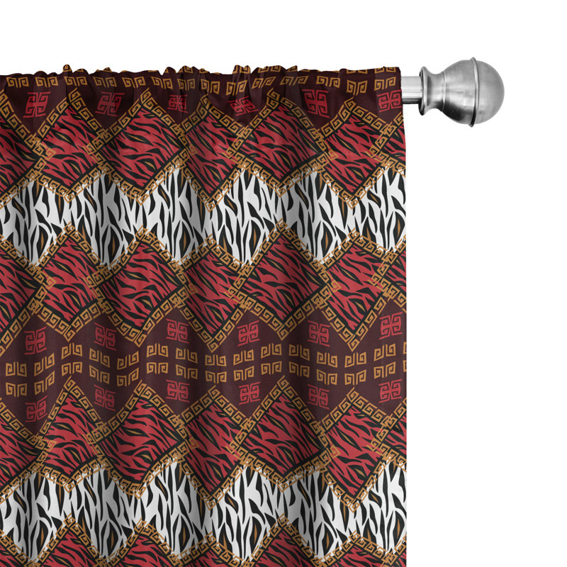 Panneaux de rideaux semi-diaphanes avec passe-tringle Safari, 28 po x 95 po