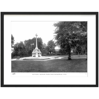 Sutton, Manor Park War Memorial 1932 by Francis Frith - Single Picture Frame Print