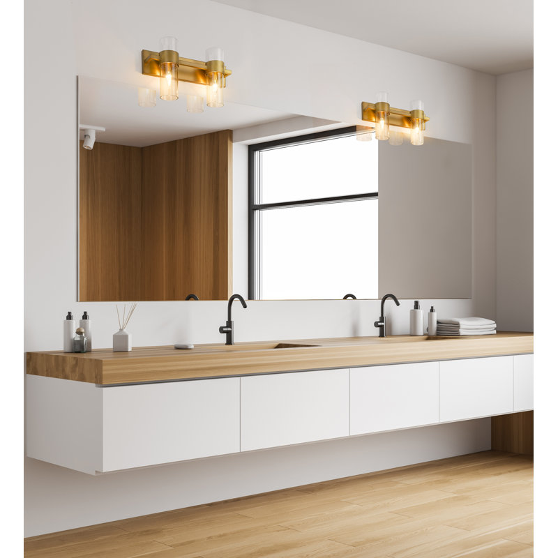 Meuble-lavabo 2 lumières Lawson, Laiton frotté
