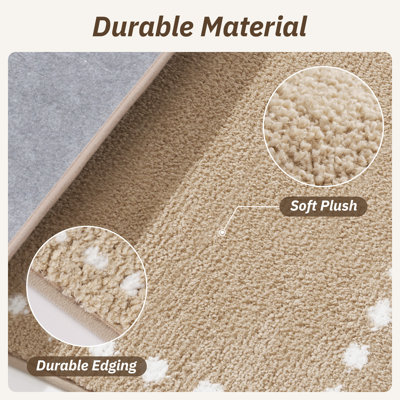 Tapis d'escalier antidérapant doux et moelleux beige (ensemble de 15)