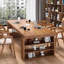 Bureau de direction rectangulaire en bois massif Burlywood-444871490