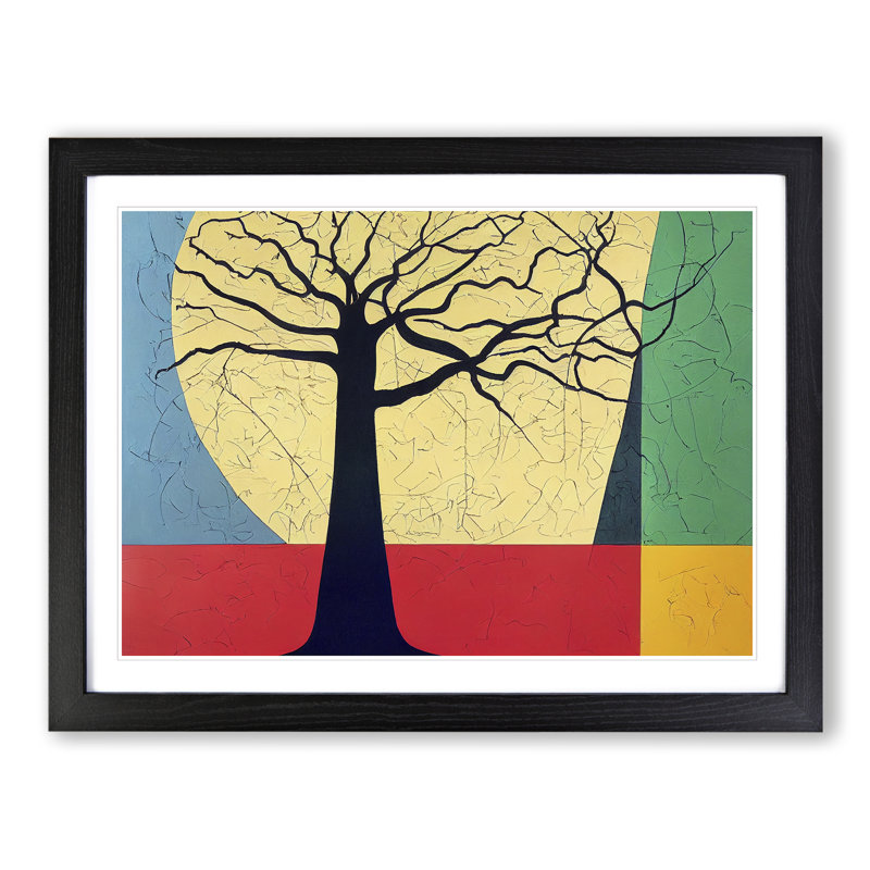 Majestic Abstract Tree 1 Piece Single Picture Frame Painting, 25cm H x 34cm W x 2cm D, Black